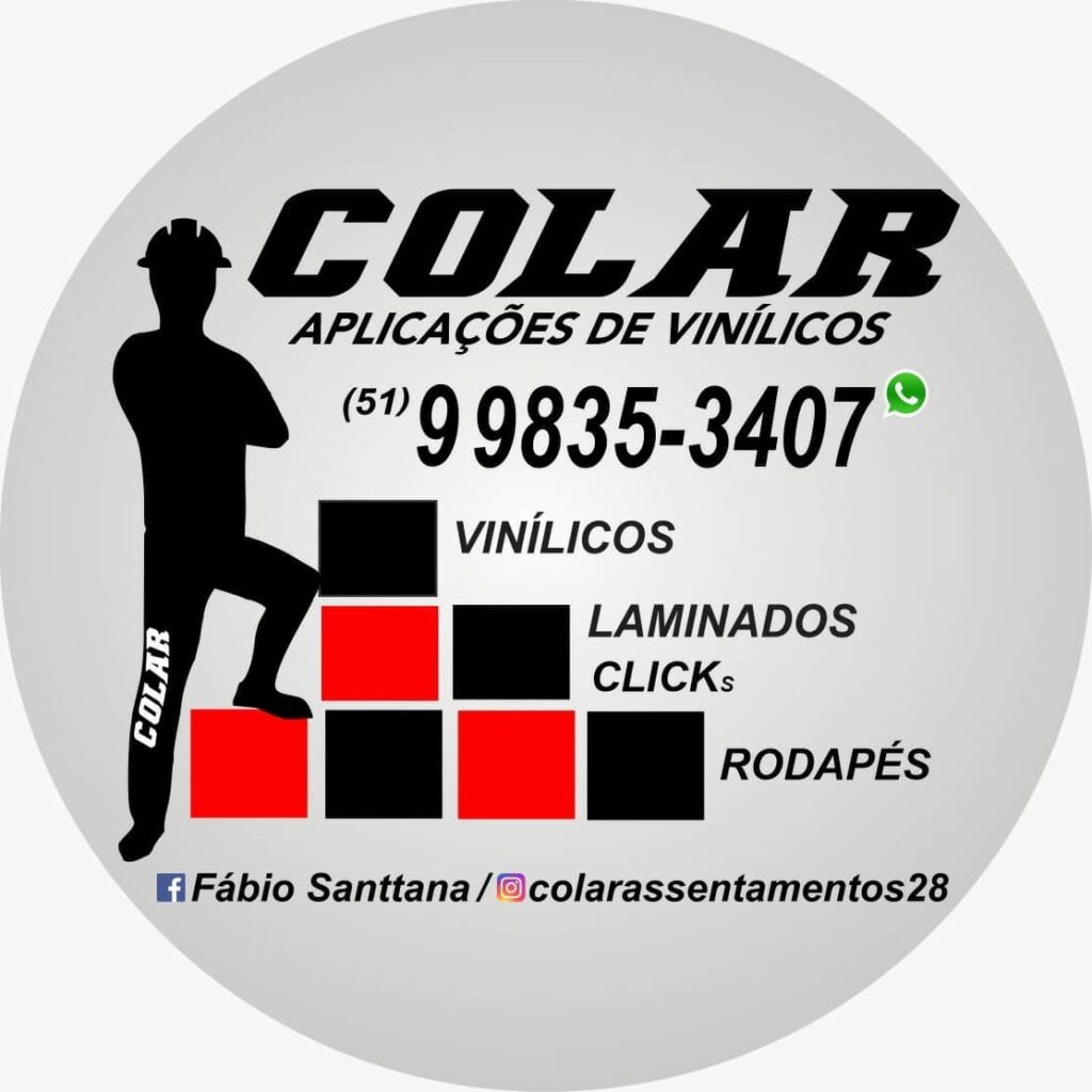 Colar Aplicações de Vinílicos